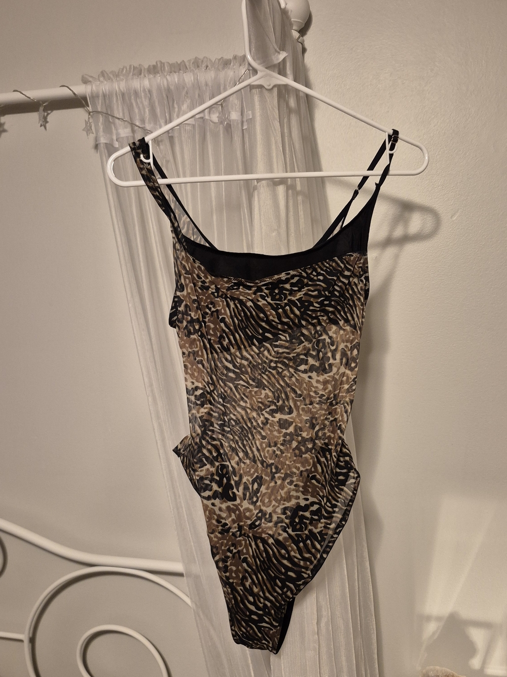 La SENZA Animal-Print Bodysuit in Black & Brown